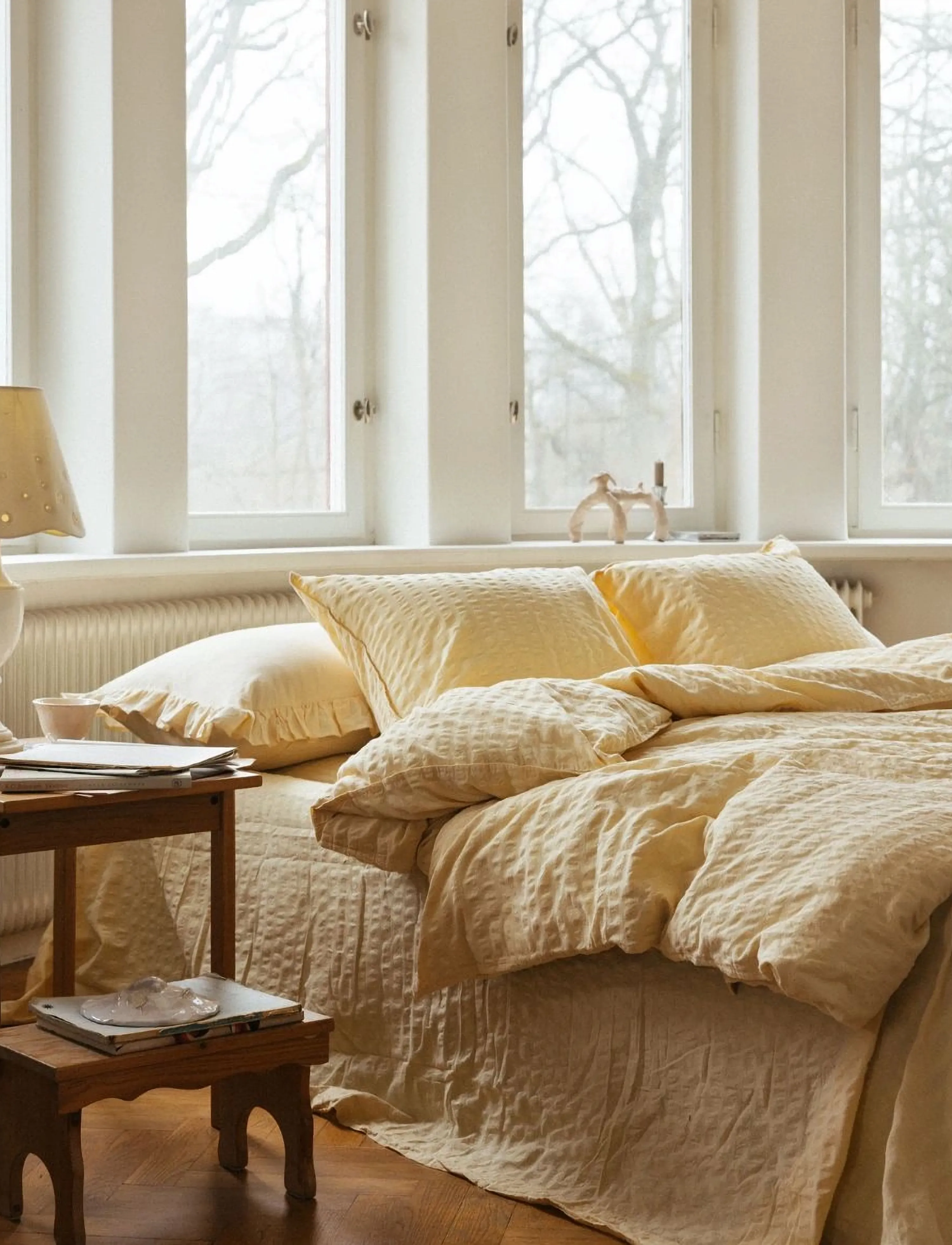 Midnatt - Fitted sheet 180x200 Brie - butter yellow - 2