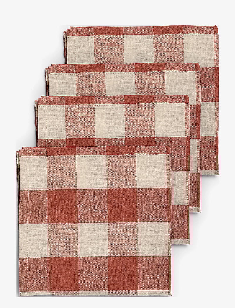 Midnatt - Napkins 4-pack Bertel - stoffservietten - terracotta - 0