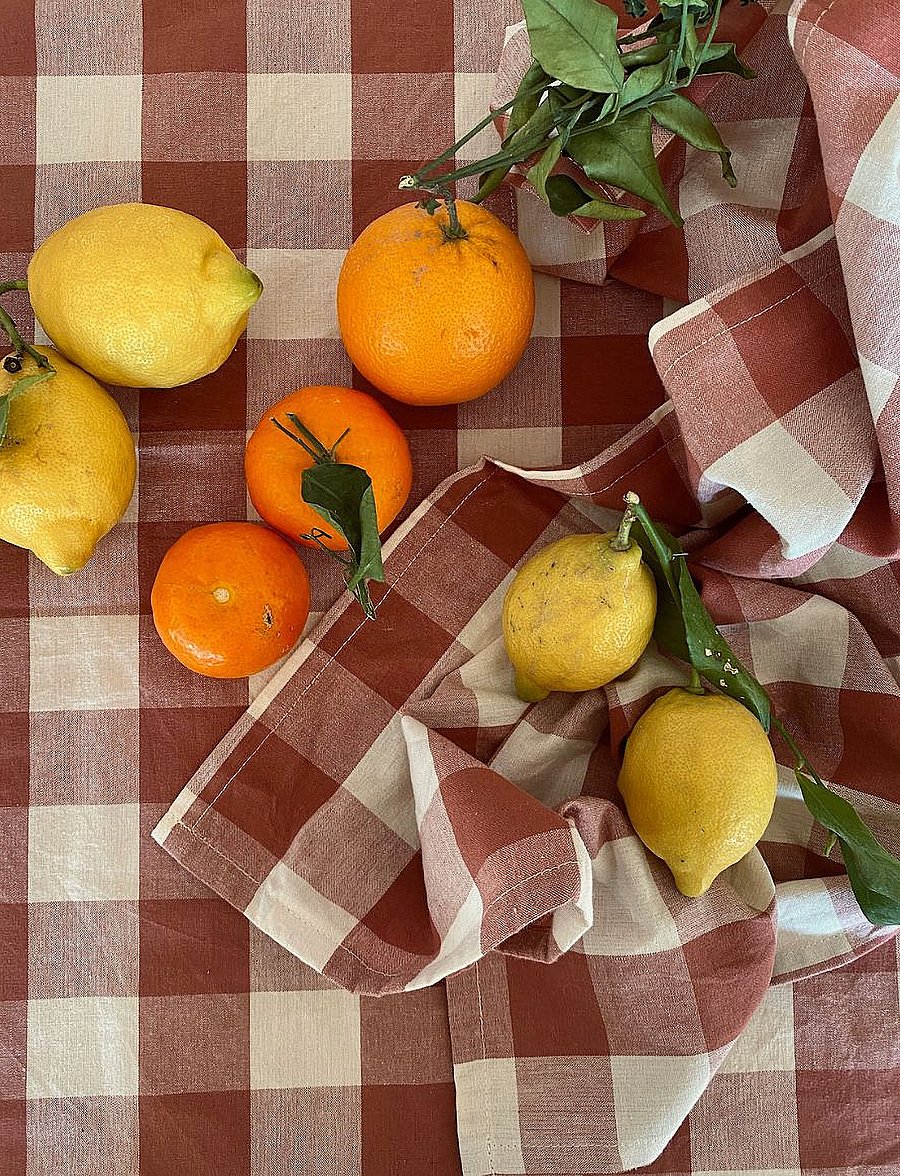 Midnatt - Napkins 4-pack Bertel - linased ja puuvillased salvrätikud - terracotta - 1