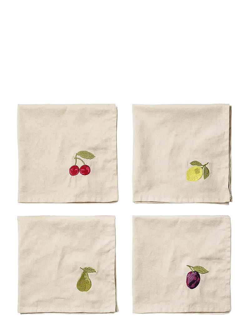 Midnatt - Napkins 4-pack Tutti Frutti - stoffservietten - beige - 1