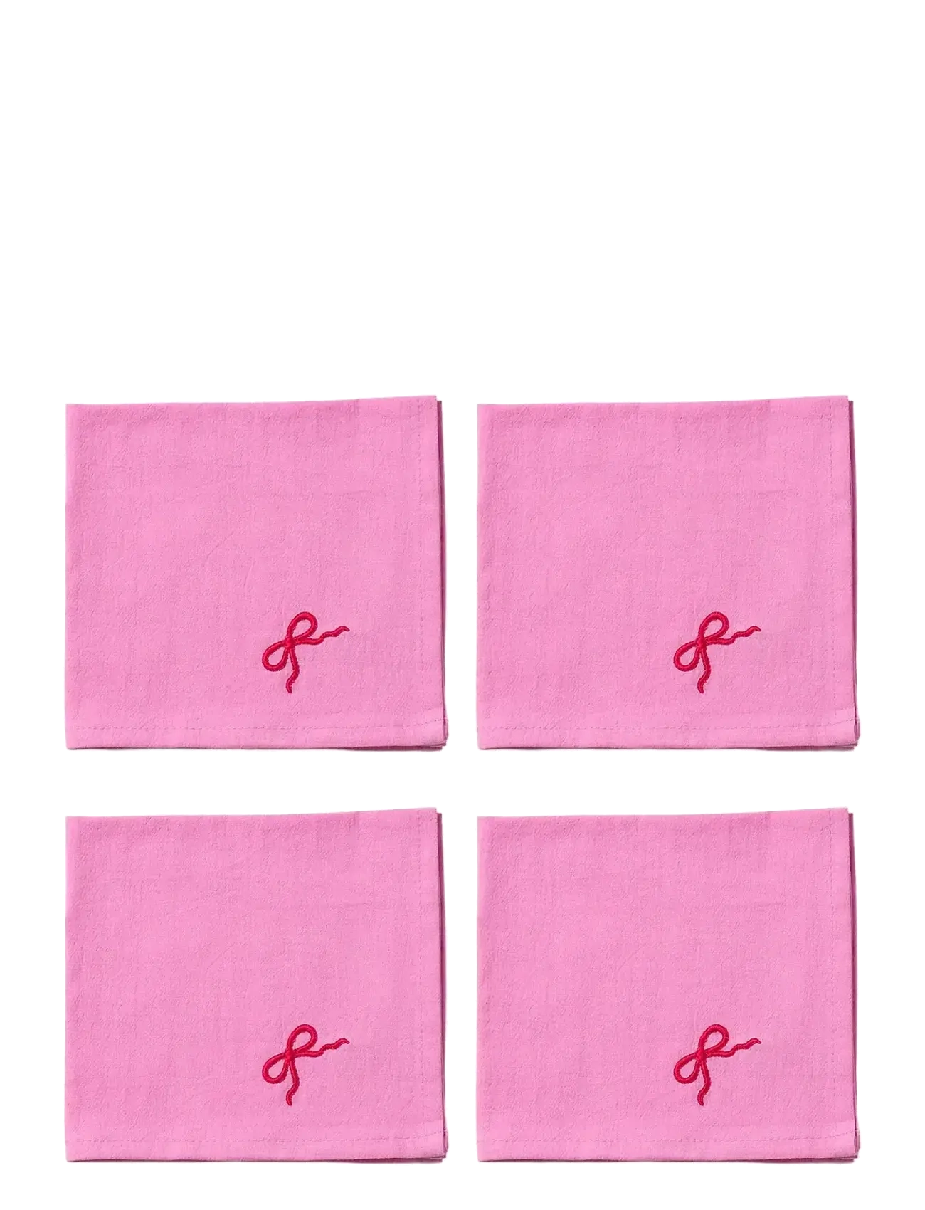 MIDNATT Servietter, 4-Pak, Pink Bow Pink - 40X40CM - Unisex