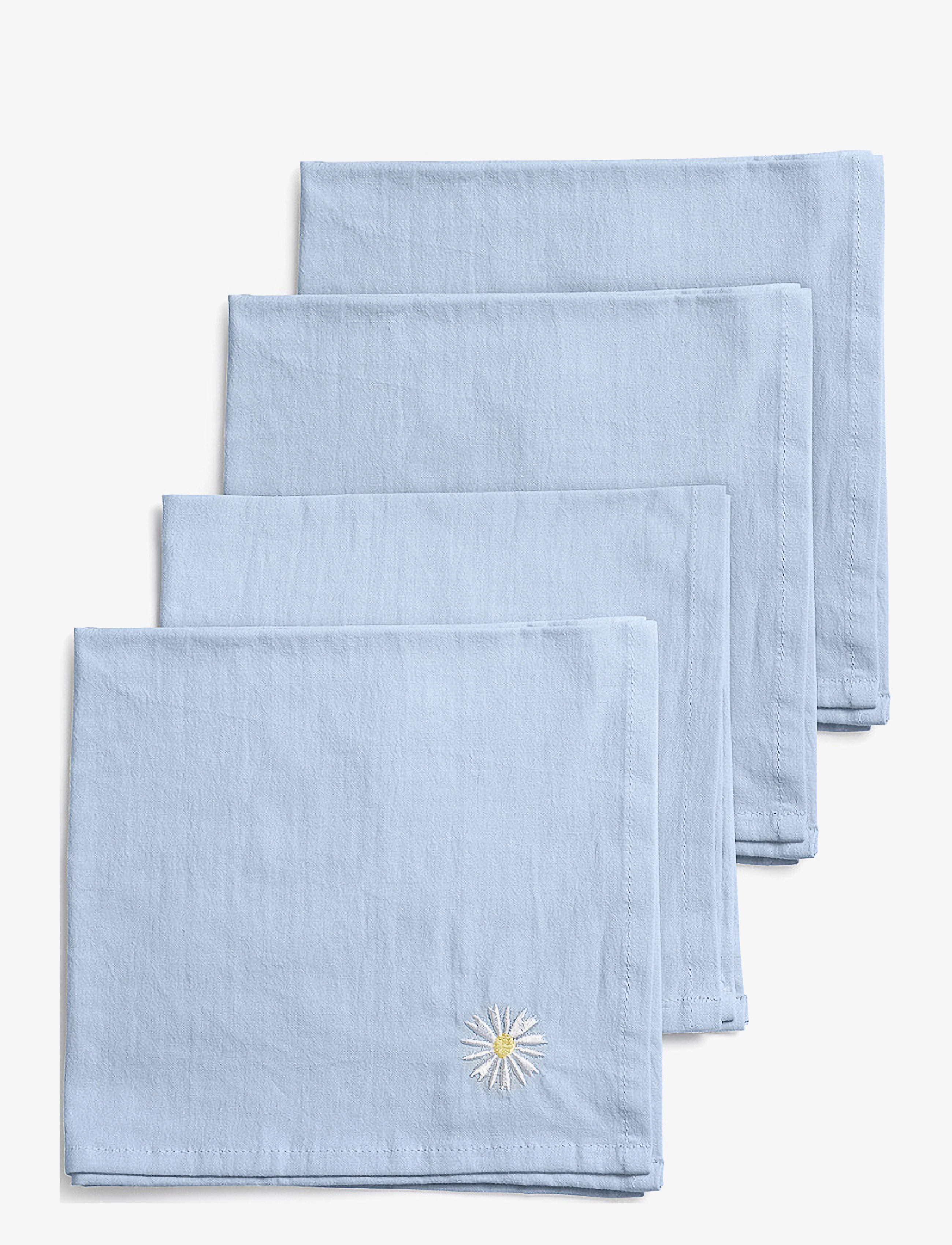 Midnatt Napkins 4-pack Daisy - Servietter - LIGHT BLUE / blue