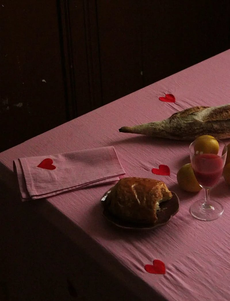 Midnatt - Napkins 4-pack Pink Hearts - stoffservietten - pink - 0