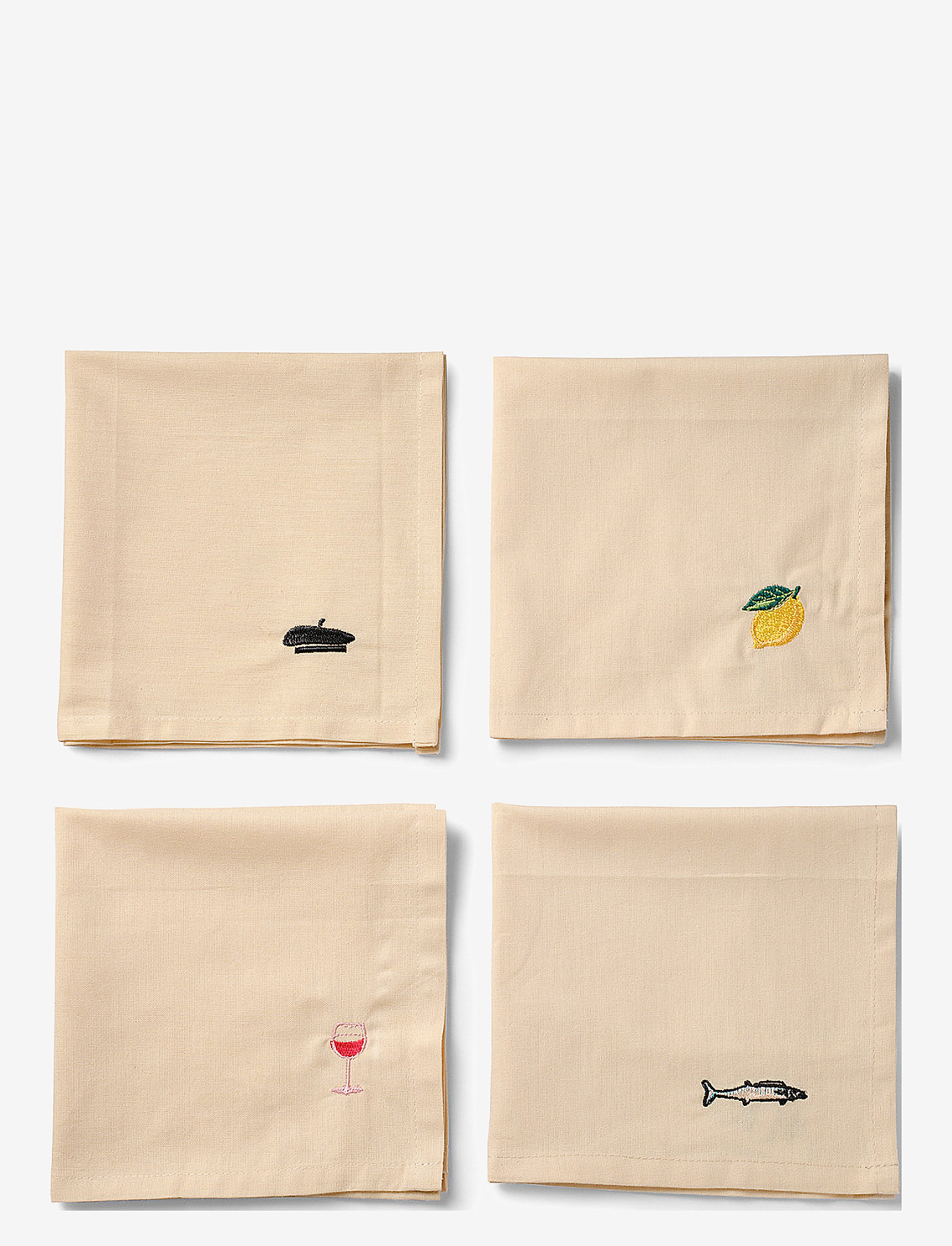 Midnatt - Napkins 4-pack Déjeuner - stoffservietten - beige - 0