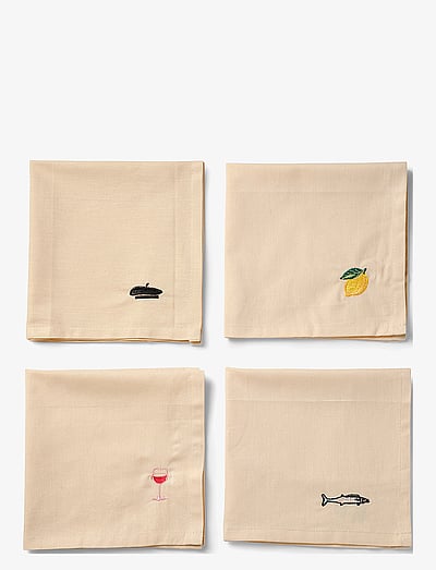 Midnatt Napkins 4-pack Déjeuner - Tekstiilid - BEIGE / beige
