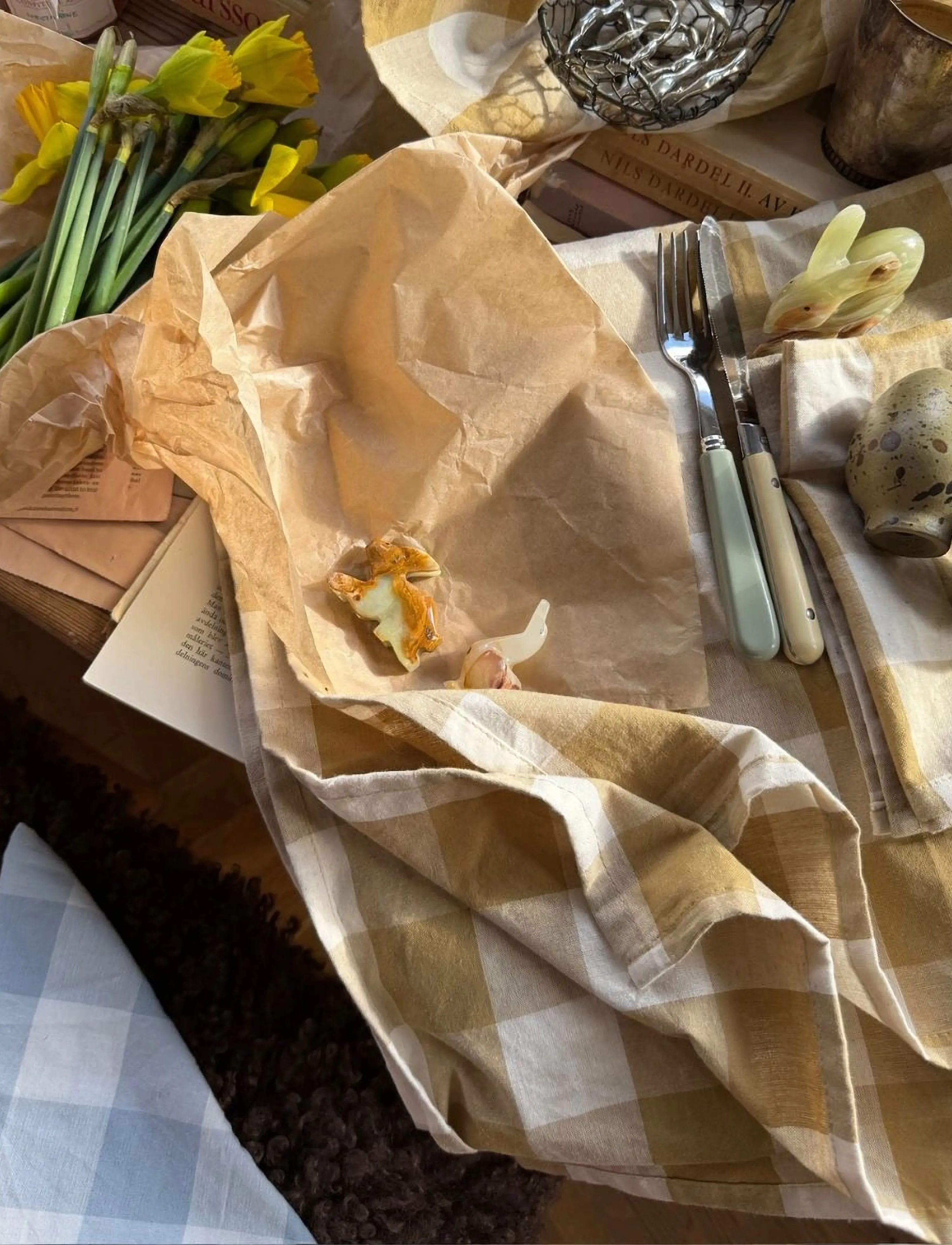 Midnatt - Napkins 4-pack Ruth - tygservetter - green - 3