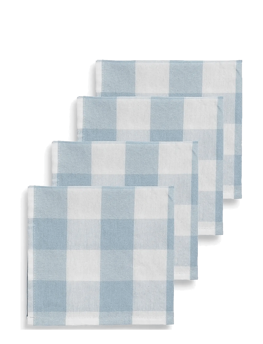 Midnatt - Napkins 4-pack Bluey - linased ja puuvillased salvrätikud - blue - 1