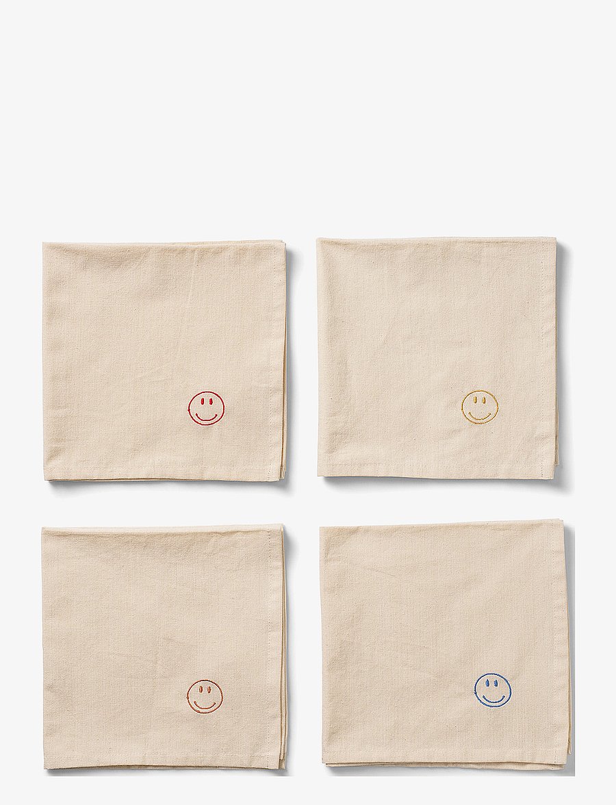 Midnatt - Napkins Happy - stoffservietten - beige - 1