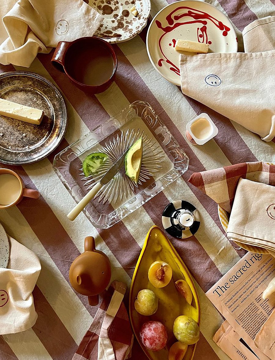 Midnatt - Napkins Happy - stoffservietten - beige - 4