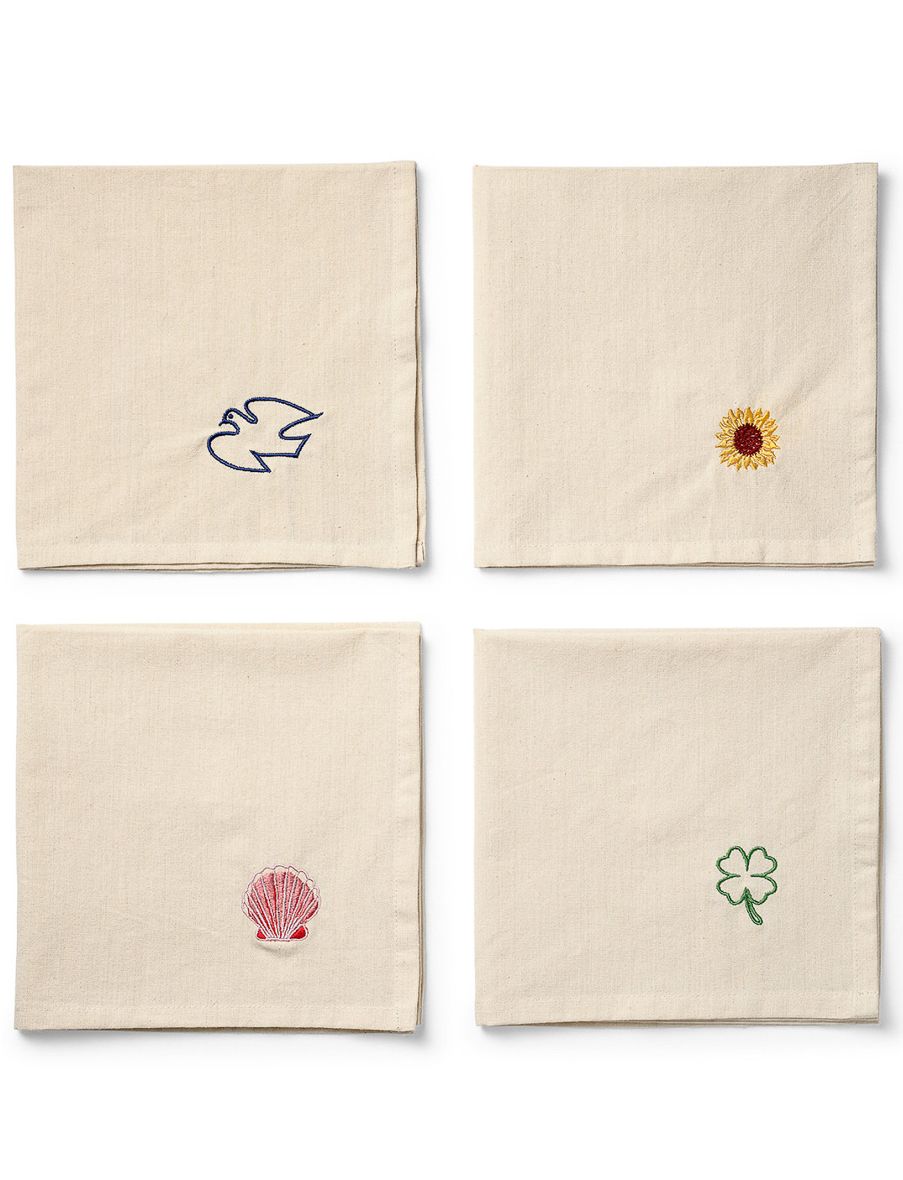 Midnatt - Napkins 4-pack Charms - linen- & cotton napkins - beige - 1