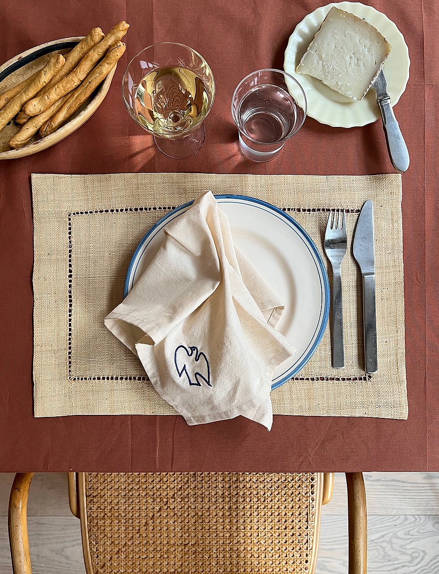 Midnatt - Napkins 4-pack Charms - linased ja puuvillased salvrätikud - beige - 4