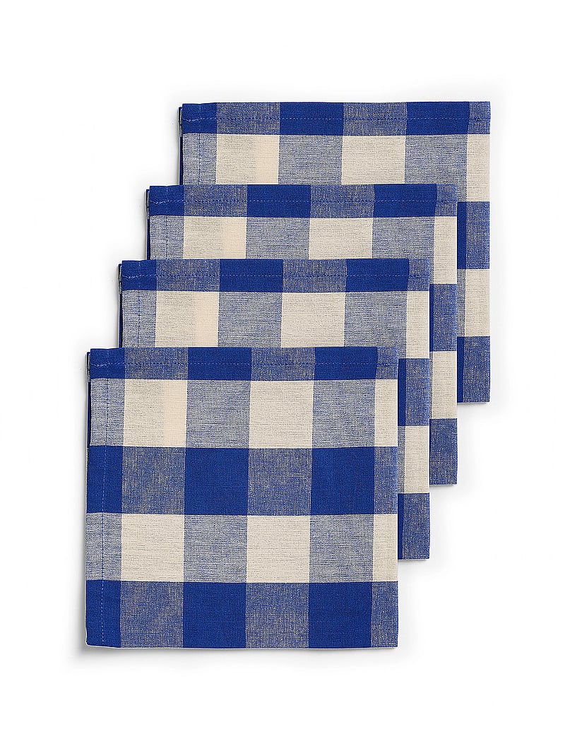 Midnatt - Napkins 4-pack La mer - linased ja puuvillased salvrätikud - blue - 1