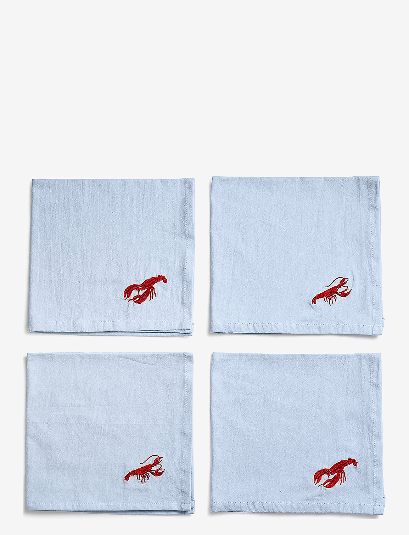 Midnatt - Napkins 4-pack Crayfish - stoffservietten - blue - 0