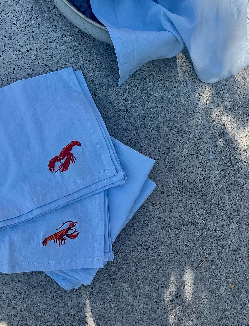 Midnatt - Napkins 4-pack Crayfish - stoffservietten - blue - 3