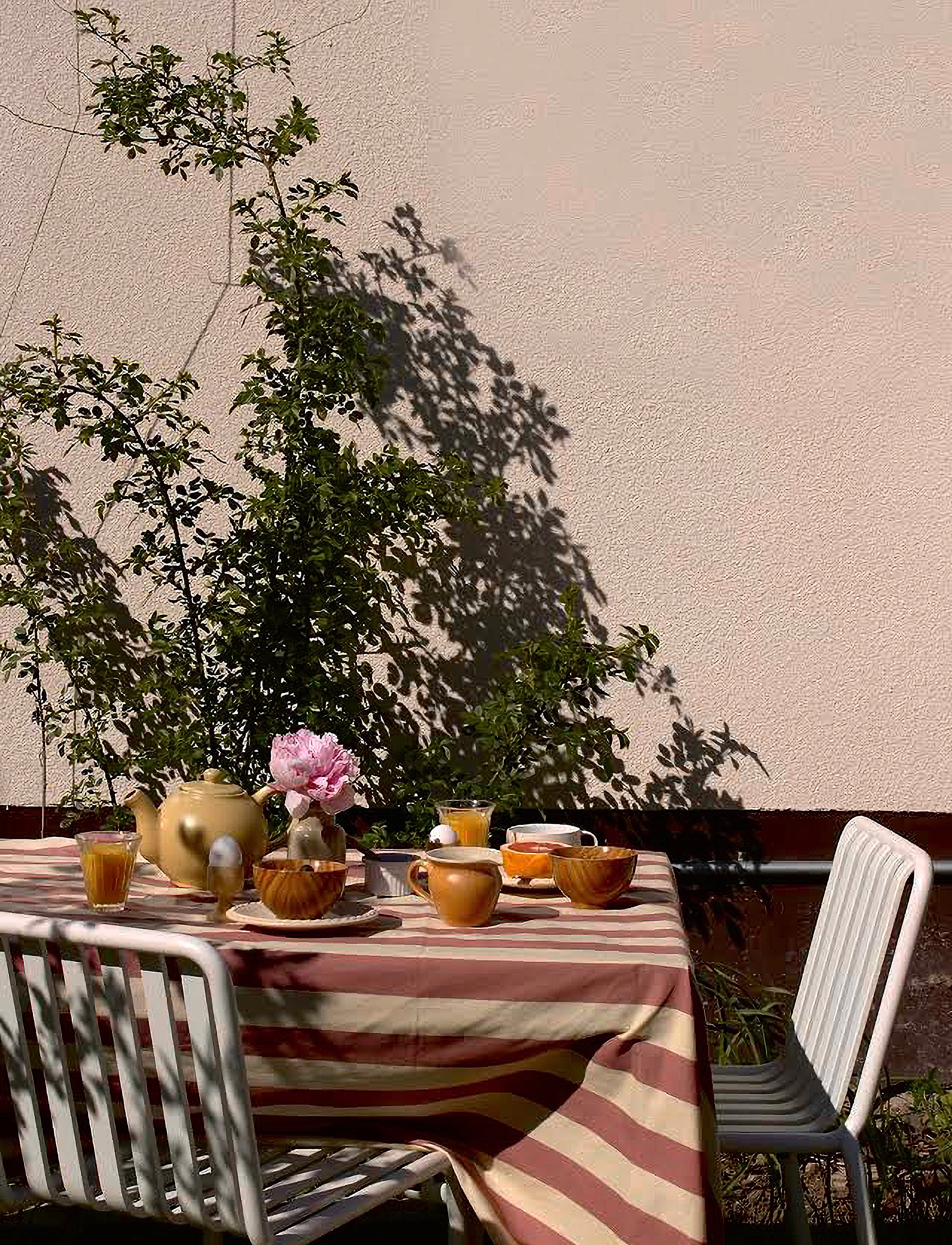 Midnatt - Tablecloth Irene - madalaimad hinnad - terracotta and light yellow - 2