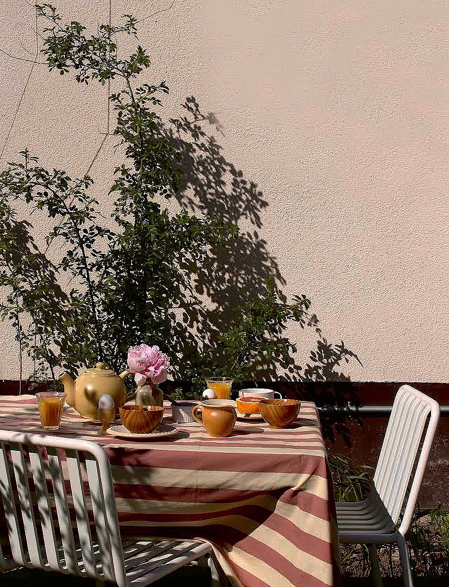 Midnatt - Tablecloth Irene - tischdecken & tischläufer - terracotta and light yellow - 2