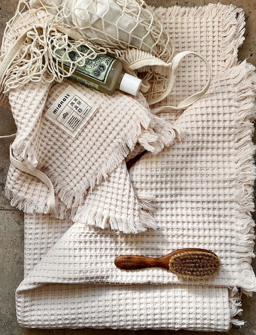 Midnatt - Waffle towel Perlino - handtücher - white - 3