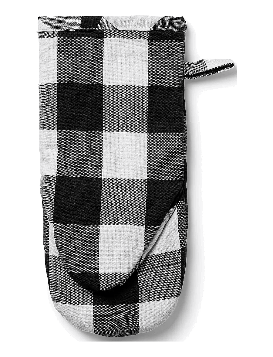Midnatt - Oven mitt checked b/w - ahjukindad, pajalapid ja potihoidjad - black&white - 1