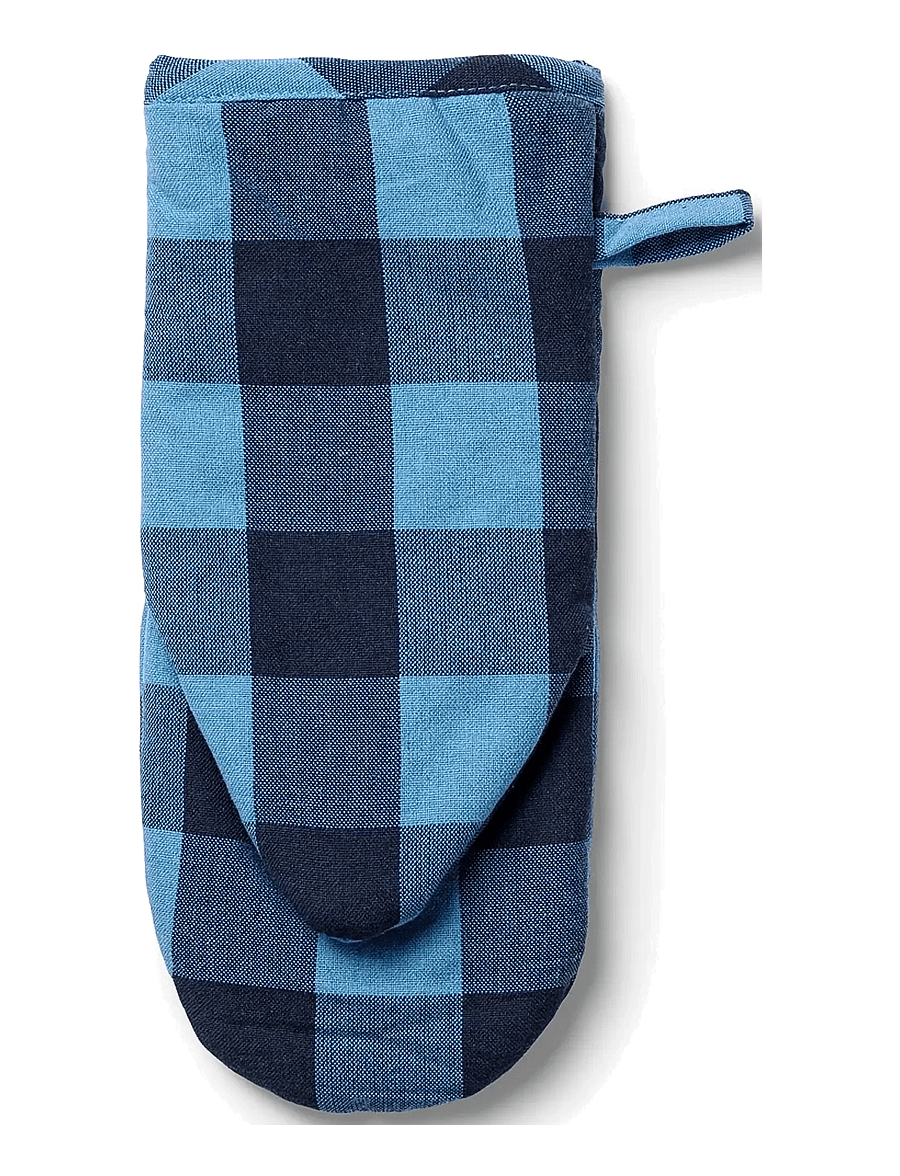 Midnatt - Oven mitt checked blue - ahjukindad, pajalapid ja potihoidjad - blue - 1