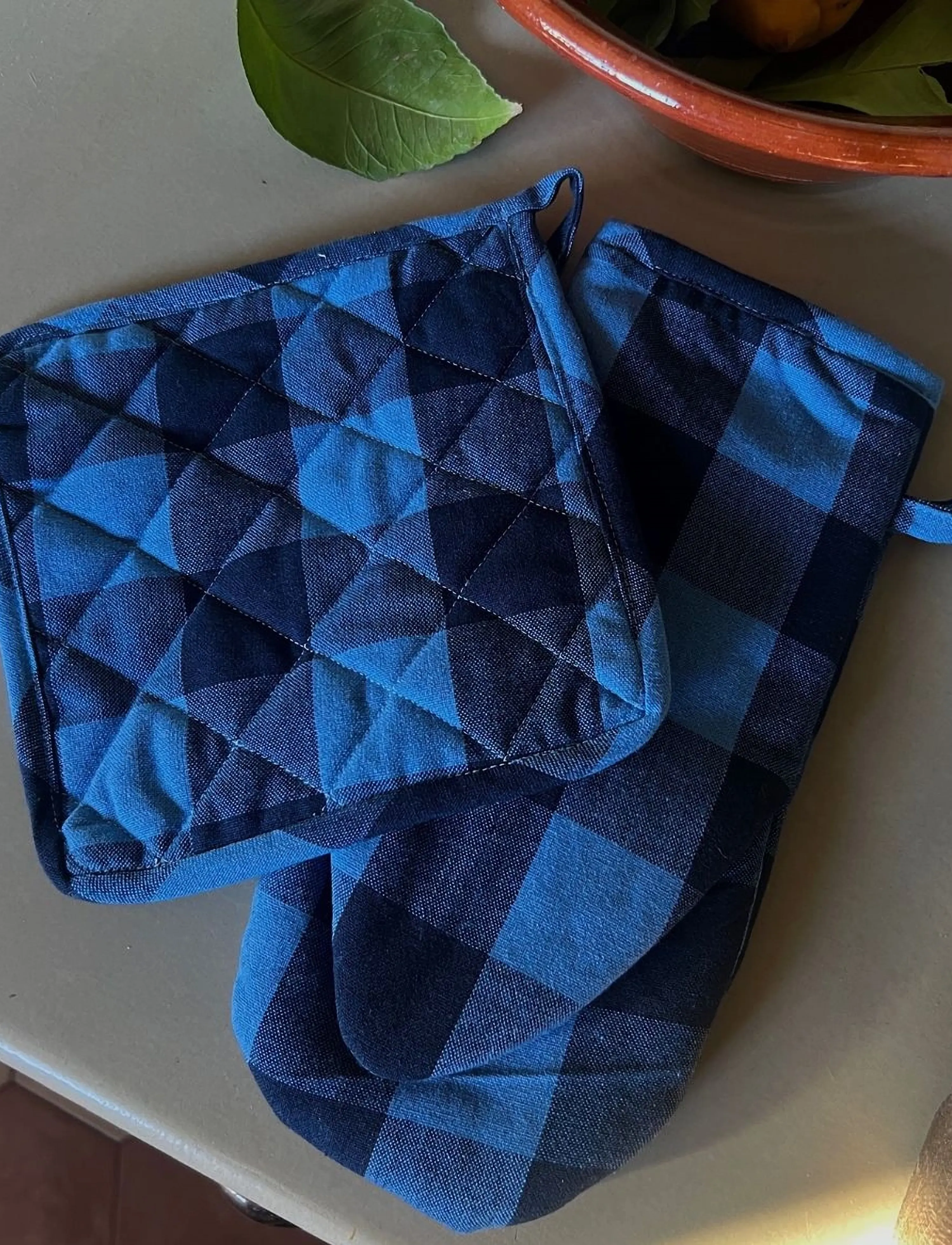 Midnatt Grydelapper Blå, 13X30, Kitchen Textiles, Blau - Oven Mitts & Gloves, Homeware