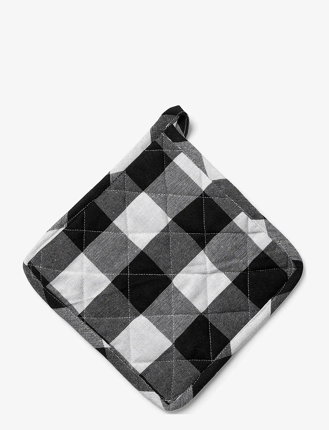 Midnatt - Pot holder checked b/w - oven gloves & mitts - black&white - 1