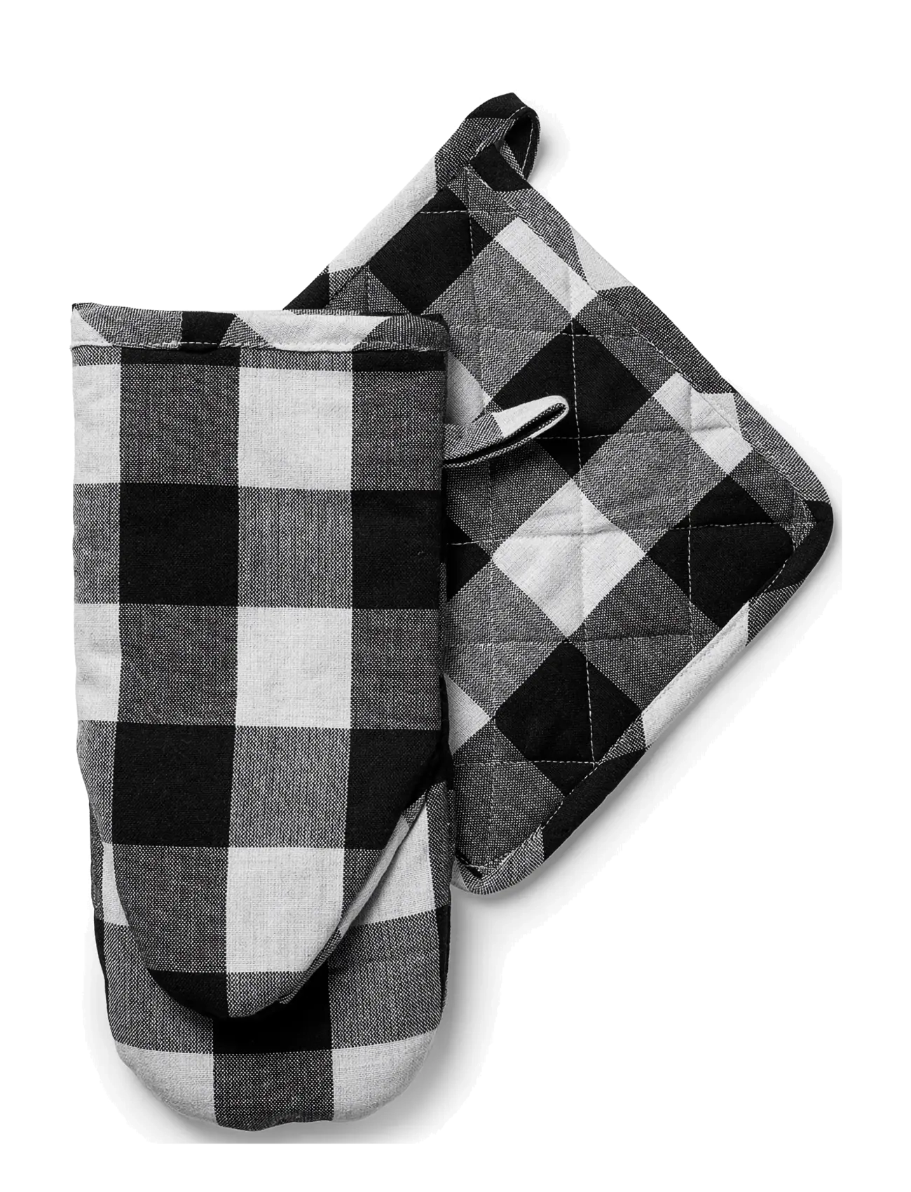 Midnatt - Pot holder checked b/w - rękawiczki kuchenne, rękawiczki i uchwyty na garnki - black&white - 2