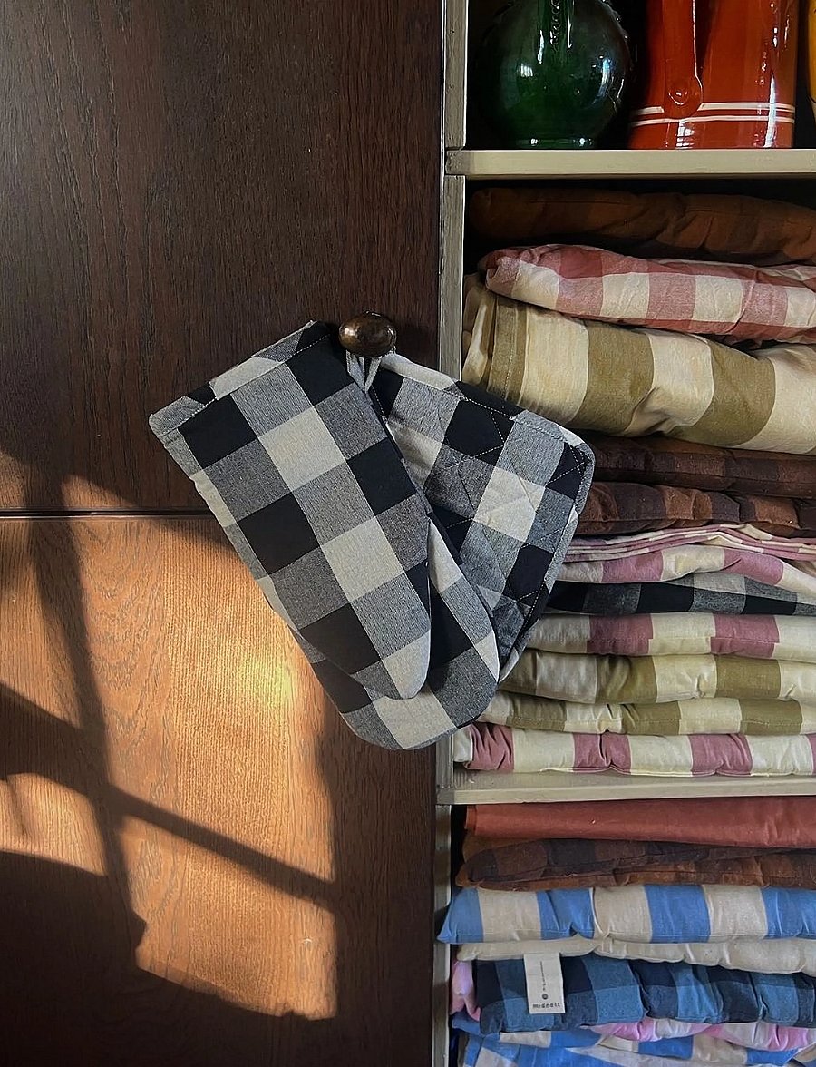 Midnatt - Pot holder checked b/w - ahjukindad, pajalapid ja potihoidjad - black&white - 4