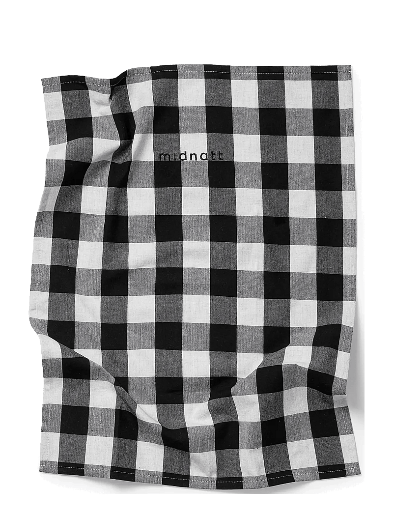 Midnatt - Tea towel checked b/w - köögirätikud - black&white - 1