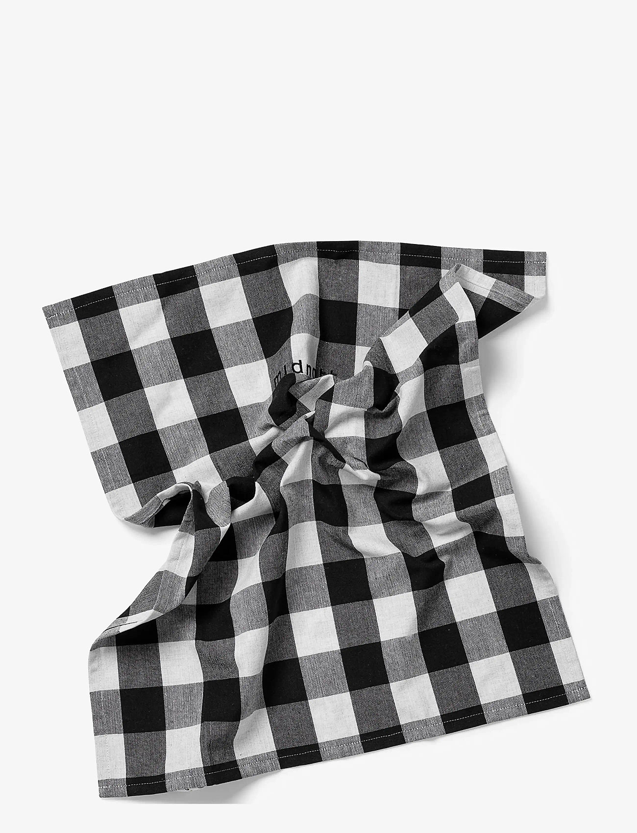 Midnatt - Tea towel checked b/w - tea towels - black&white - 2