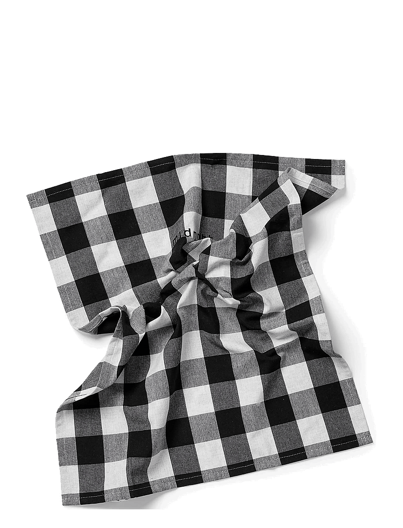 Midnatt - Tea towel checked b/w - köögirätikud - black&white - 2