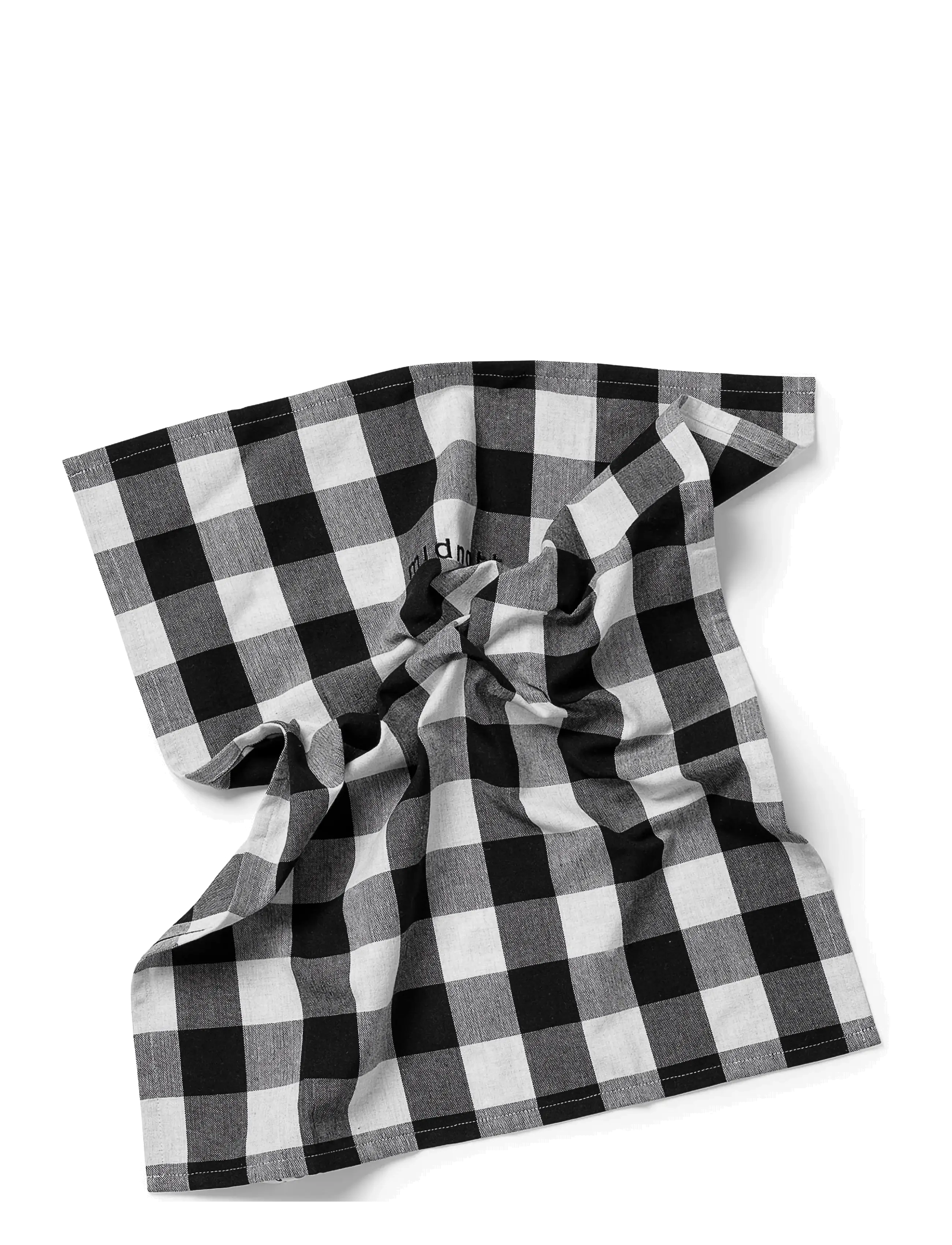 Midnatt - Tea towel checked b/w - küchenhandtücher - black&white - 2