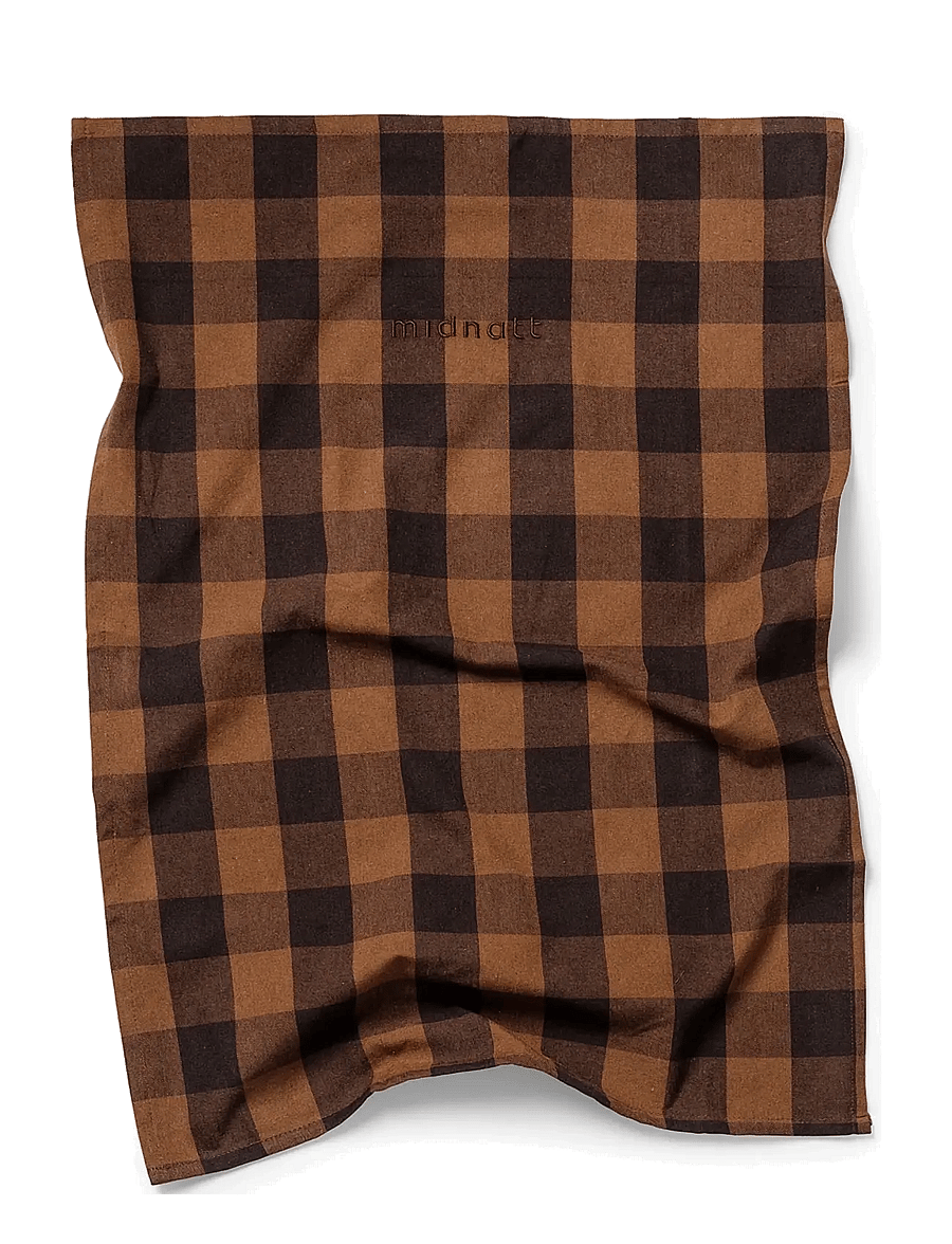 Midnatt - Tea towel checked brown - köögirätikud - brown - 1