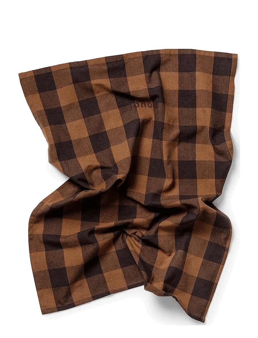 Midnatt - Tea towel checked brown - köögirätikud - brown - 2