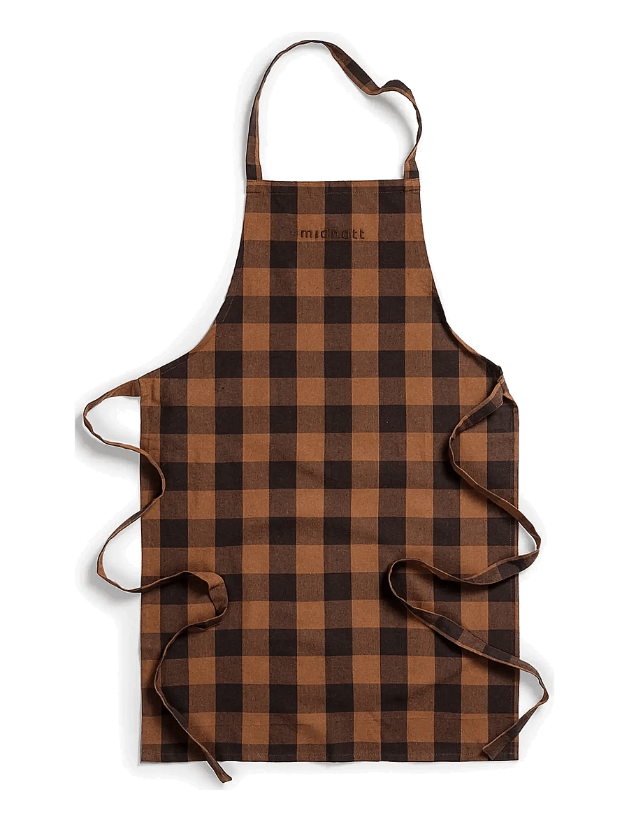 Midnatt - Apron checked brown - põlled - brown - 1