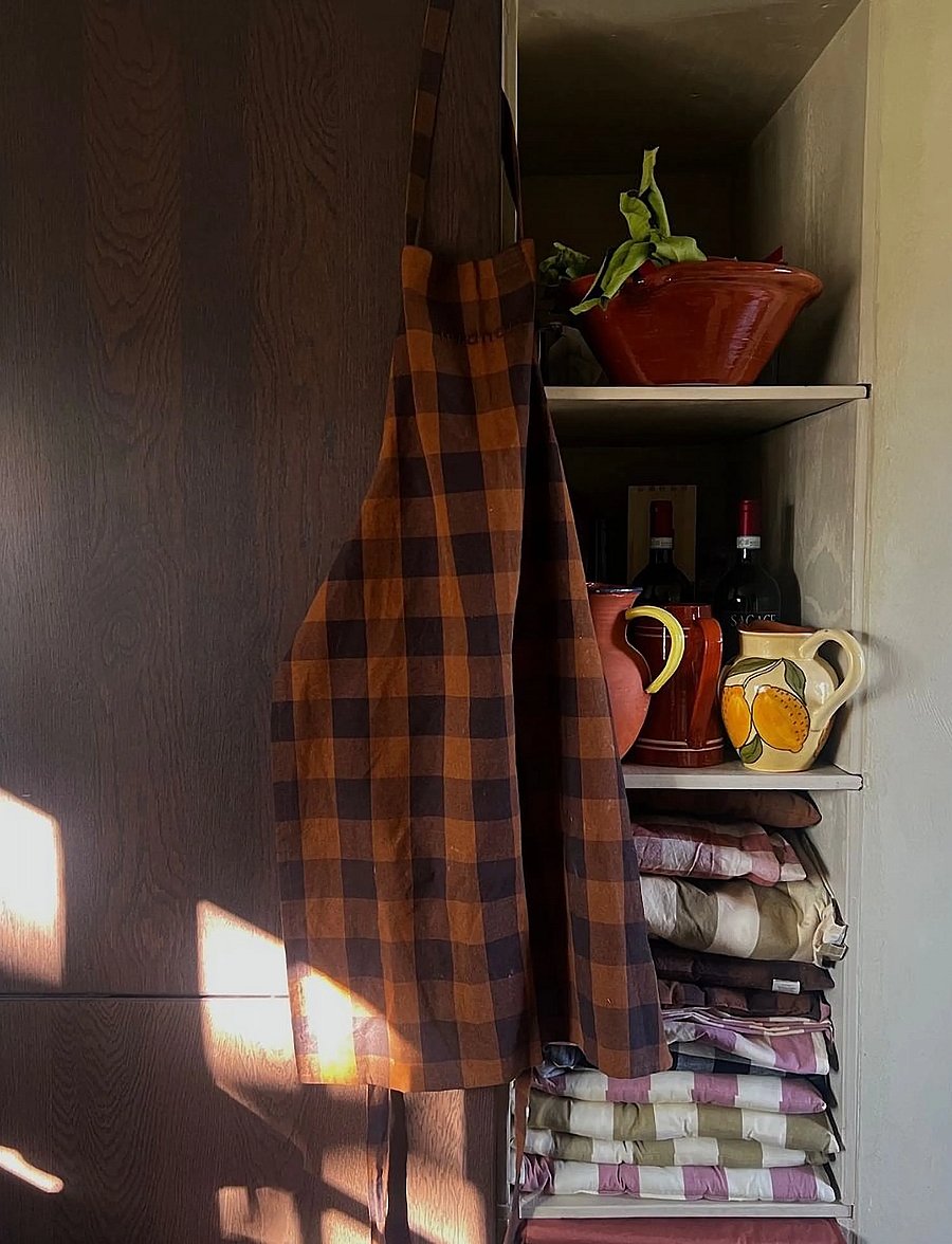 Midnatt - Apron checked brown - põlled - brown - 2