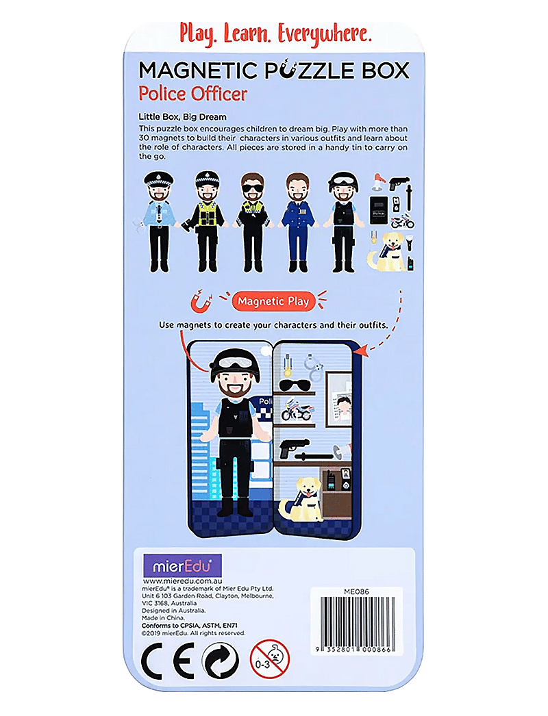 mierEdu - Magnetic Hero Box - Police Officer - käsitöökomplekt - black - 2