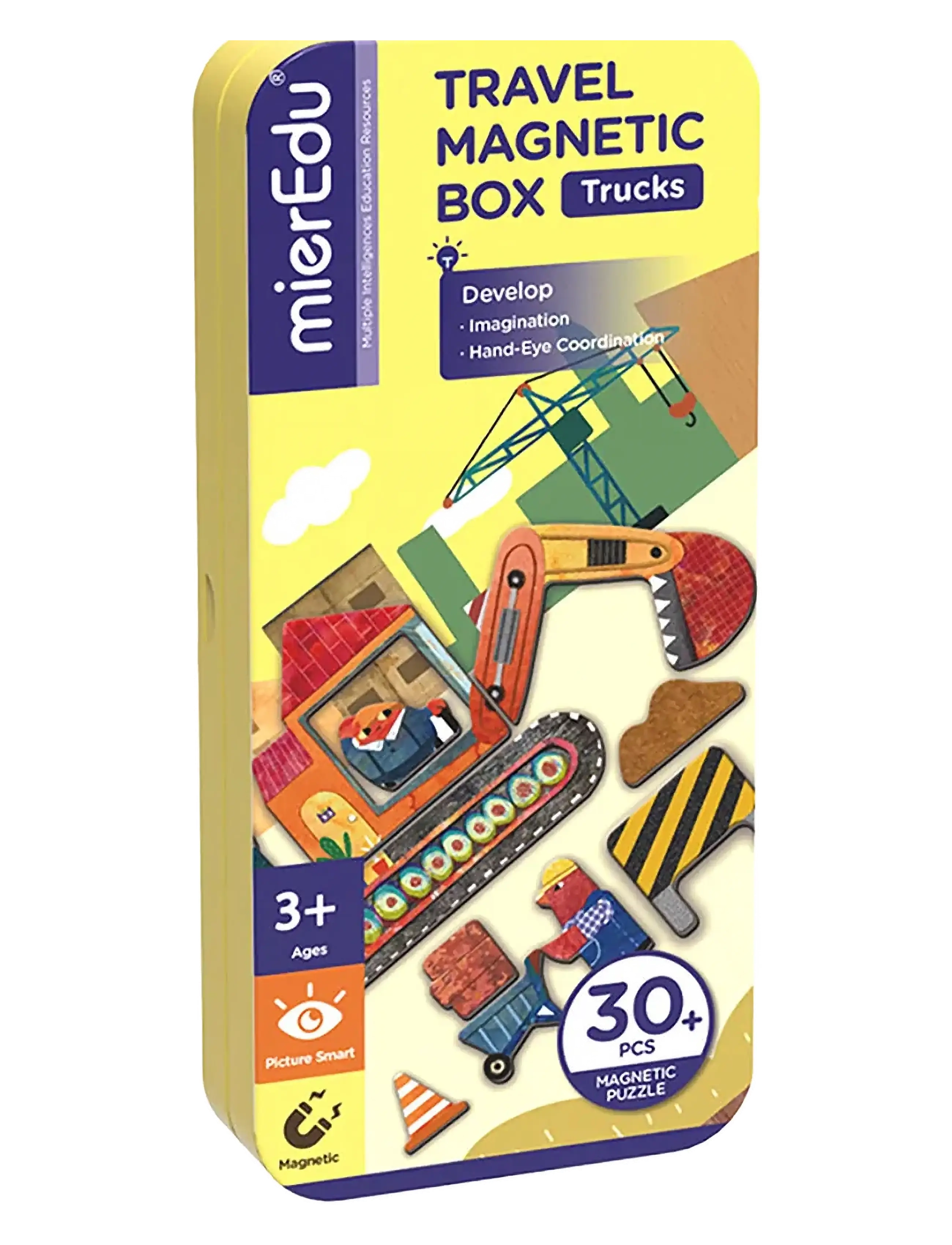 Magnetic Travel Box - Construction Site - YELLOW