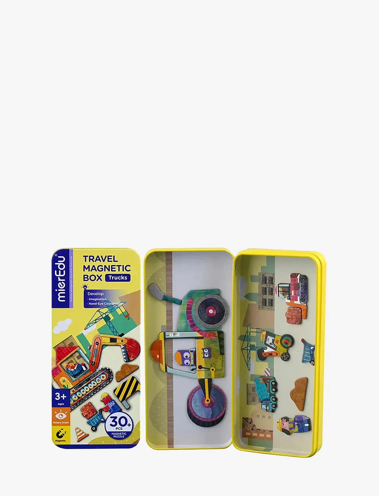 mierEdu - Magnetic Travel Box - Construction Site - pysselset - yellow - 2