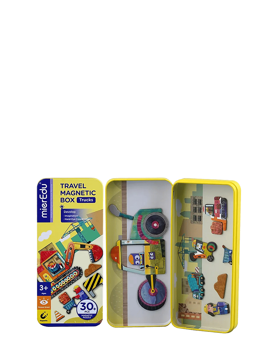 mierEdu - Magnetic Travel Box - Construction Site - bastelset - yellow - 2