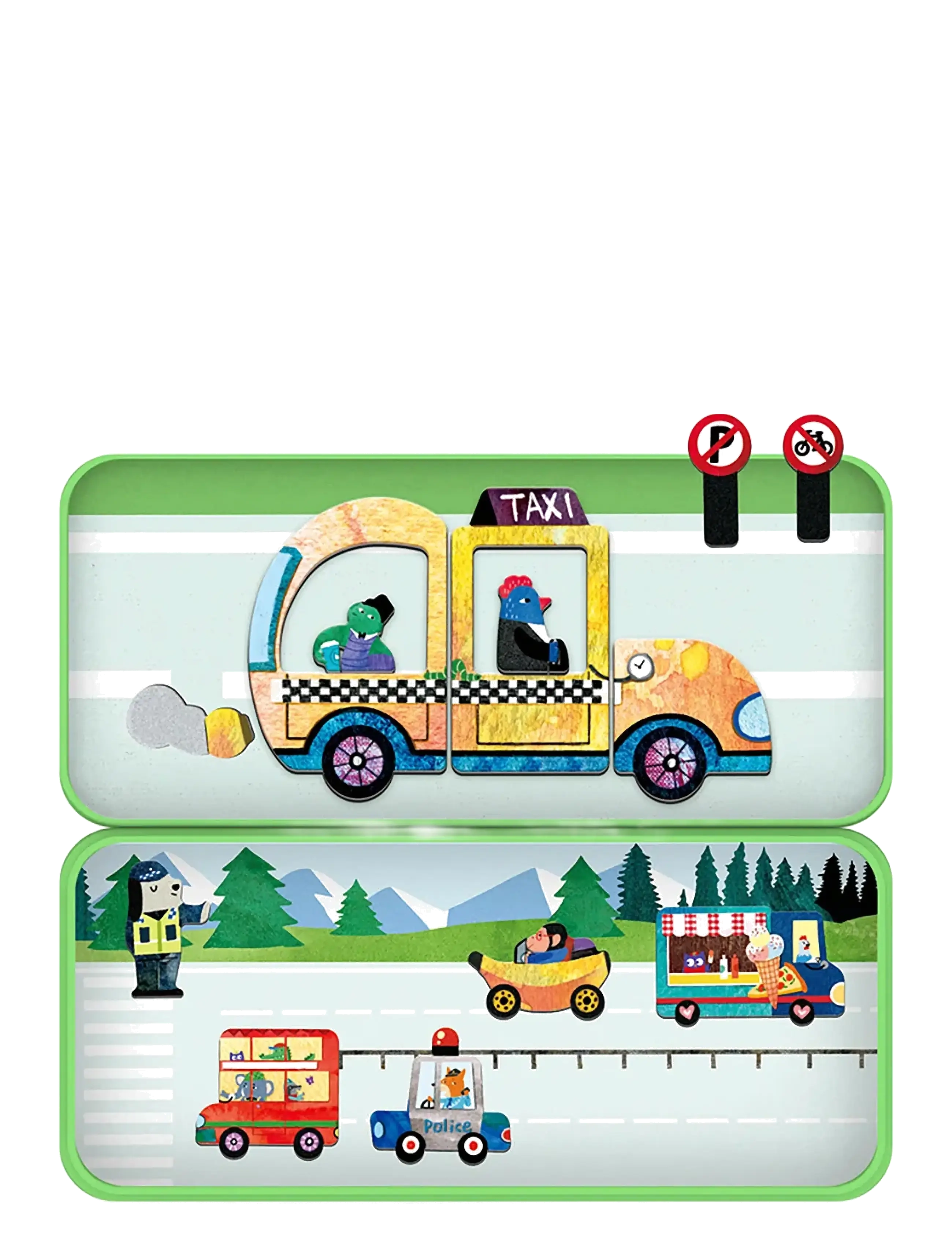mierEdu - Magnetic Travel Box - Cars - pyssel - green - 1