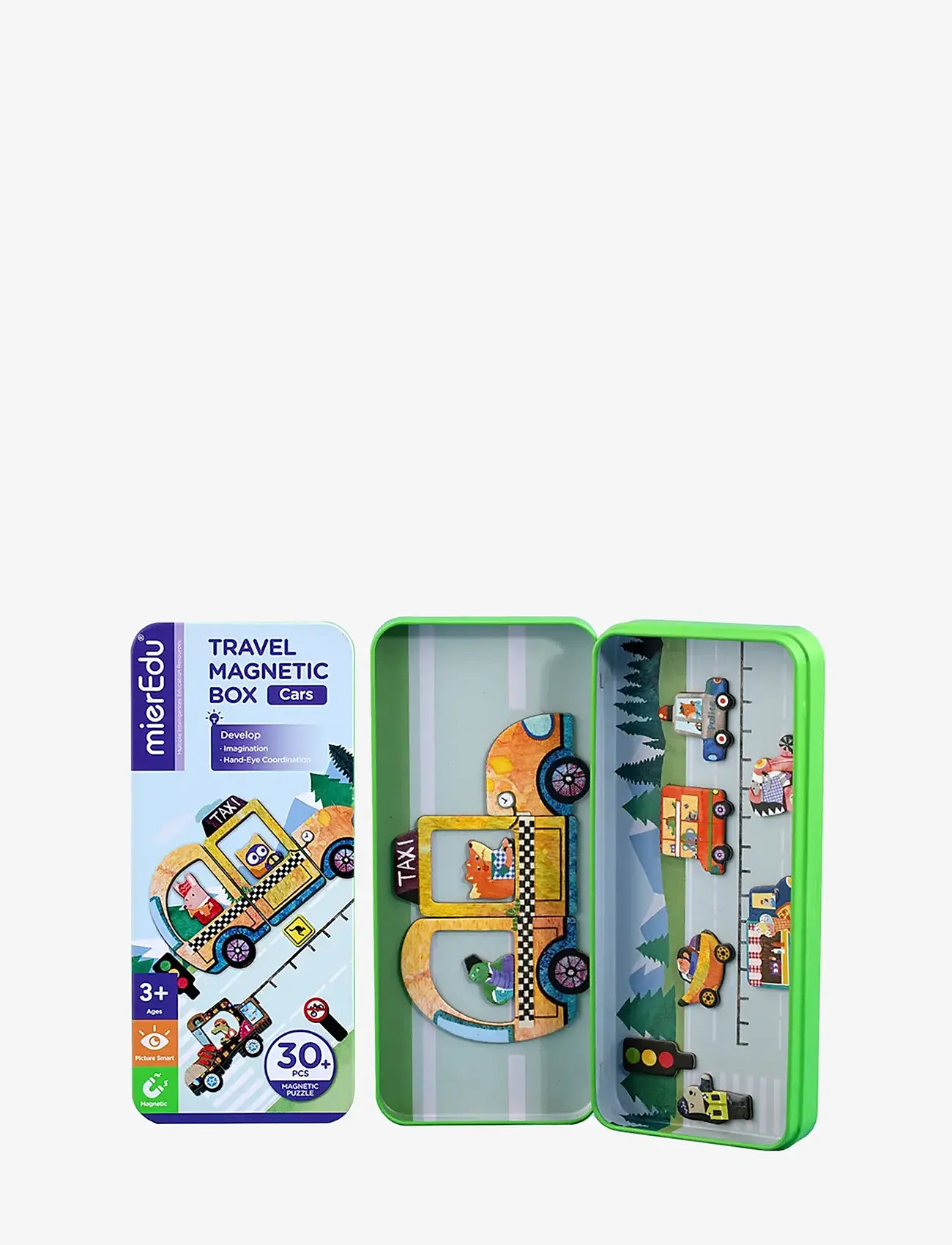 mierEdu - Magnetic Travel Box - Cars - radošuma komplekti - green - 2