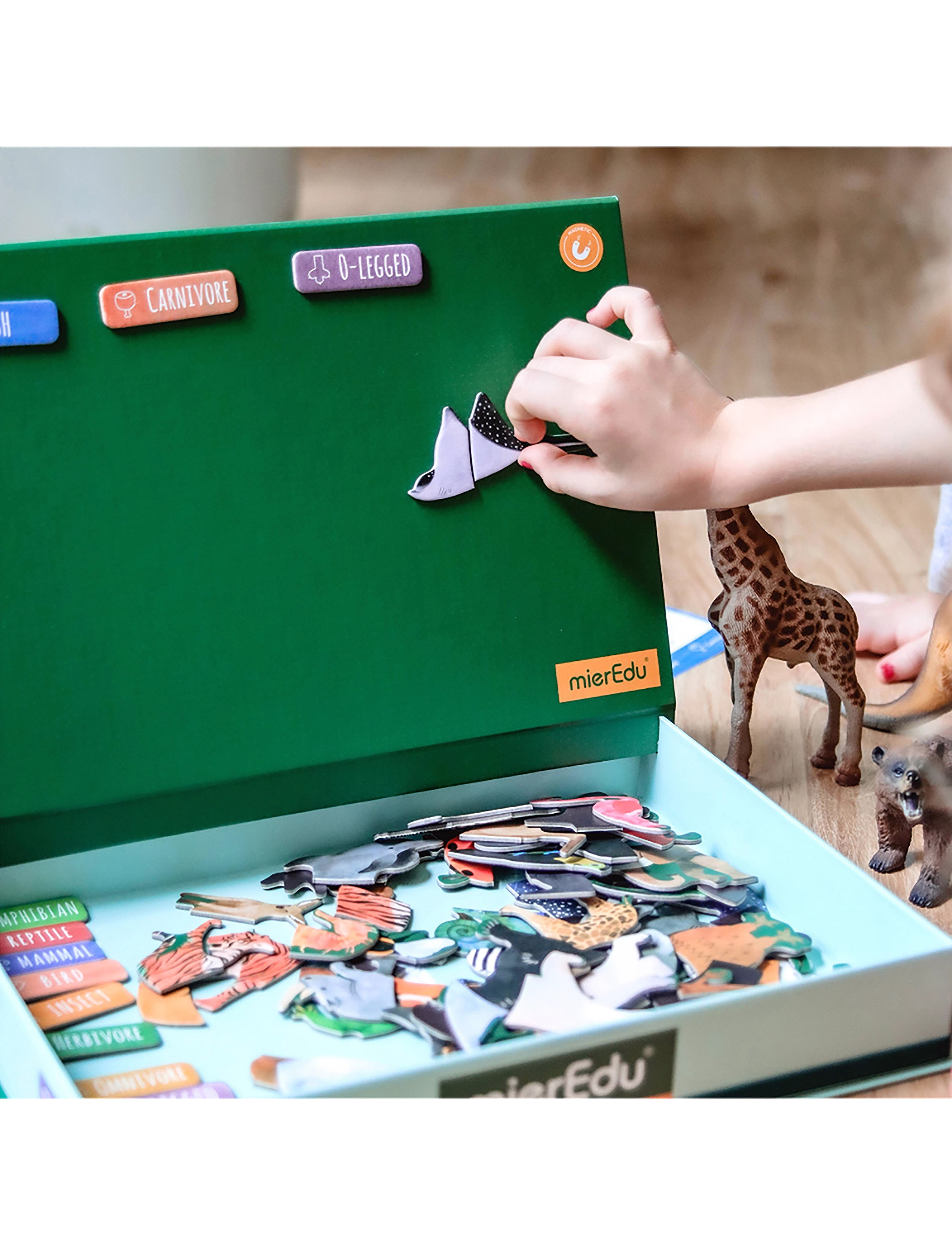 mierEdu Magnetic Learning Box All About Animals (Danish), One Size, Games, Mehrfarbig/gemustert - Educational Kinder