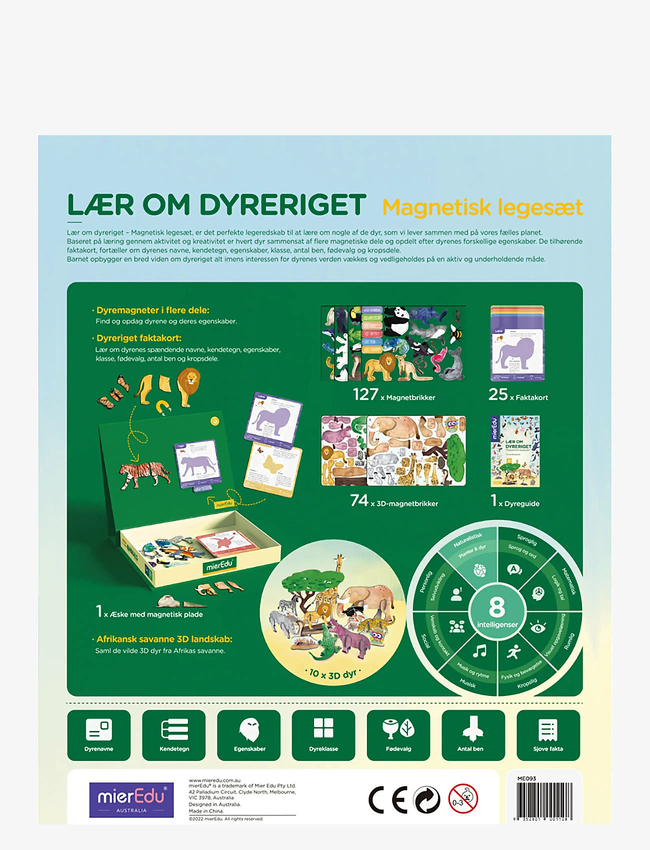 mierEdu - Magnetic Learning Box - All About Animals (Danish) - educational games - multi - 3