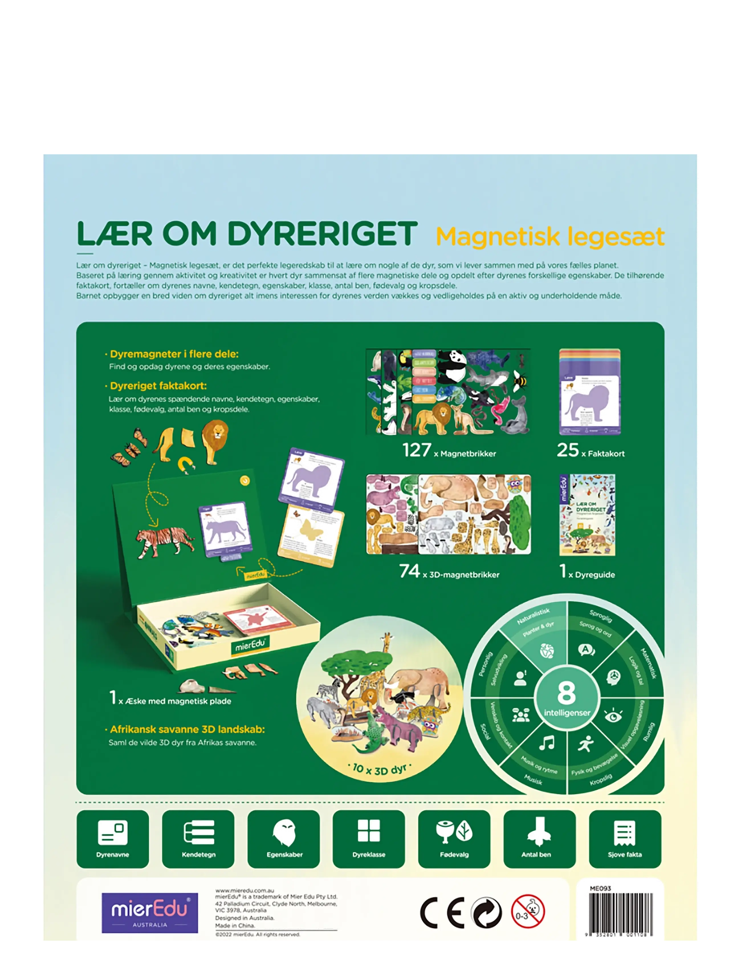 mierEdu - Magnetic Learning Box - All About Animals (Danish) - pædagogiske spil - multi - 3