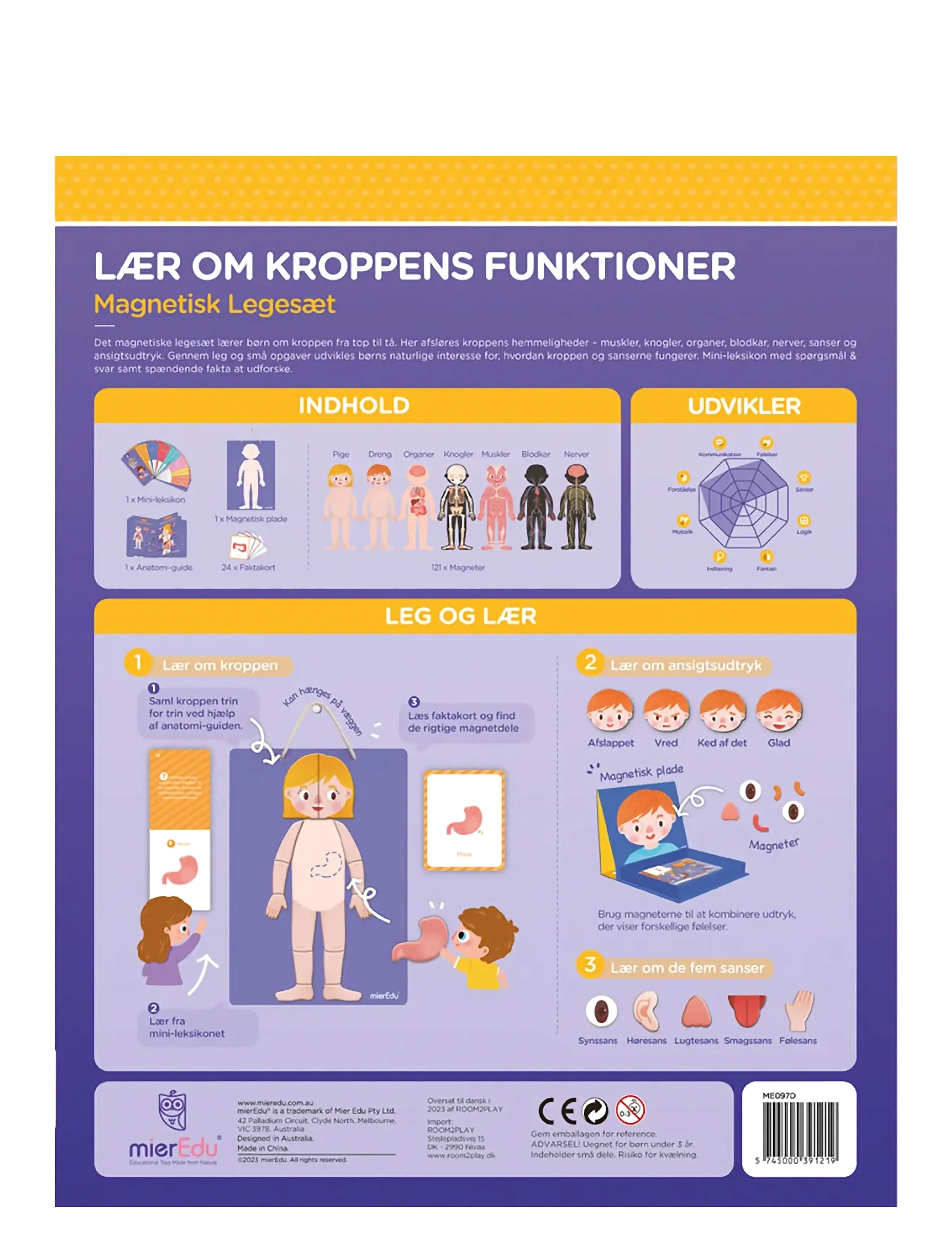 mierEdu - Magnetic Learning Box - All About Body and Emotion (Danish) - Õpetlikud mängud - multi - 3