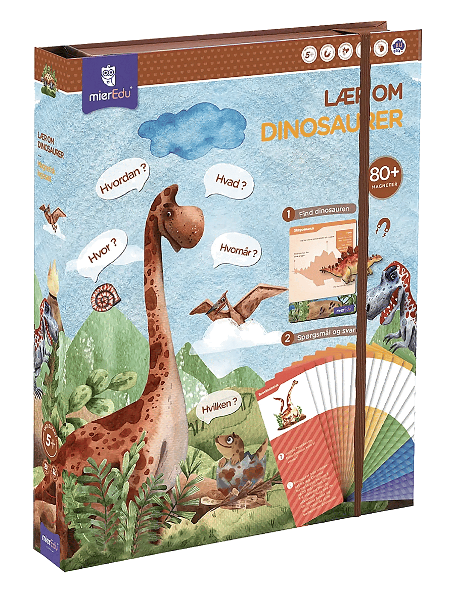 mierEdu - Magnetic Learning Box - All About Dinosaurs (Danish) - harivad mängud - multi - 1