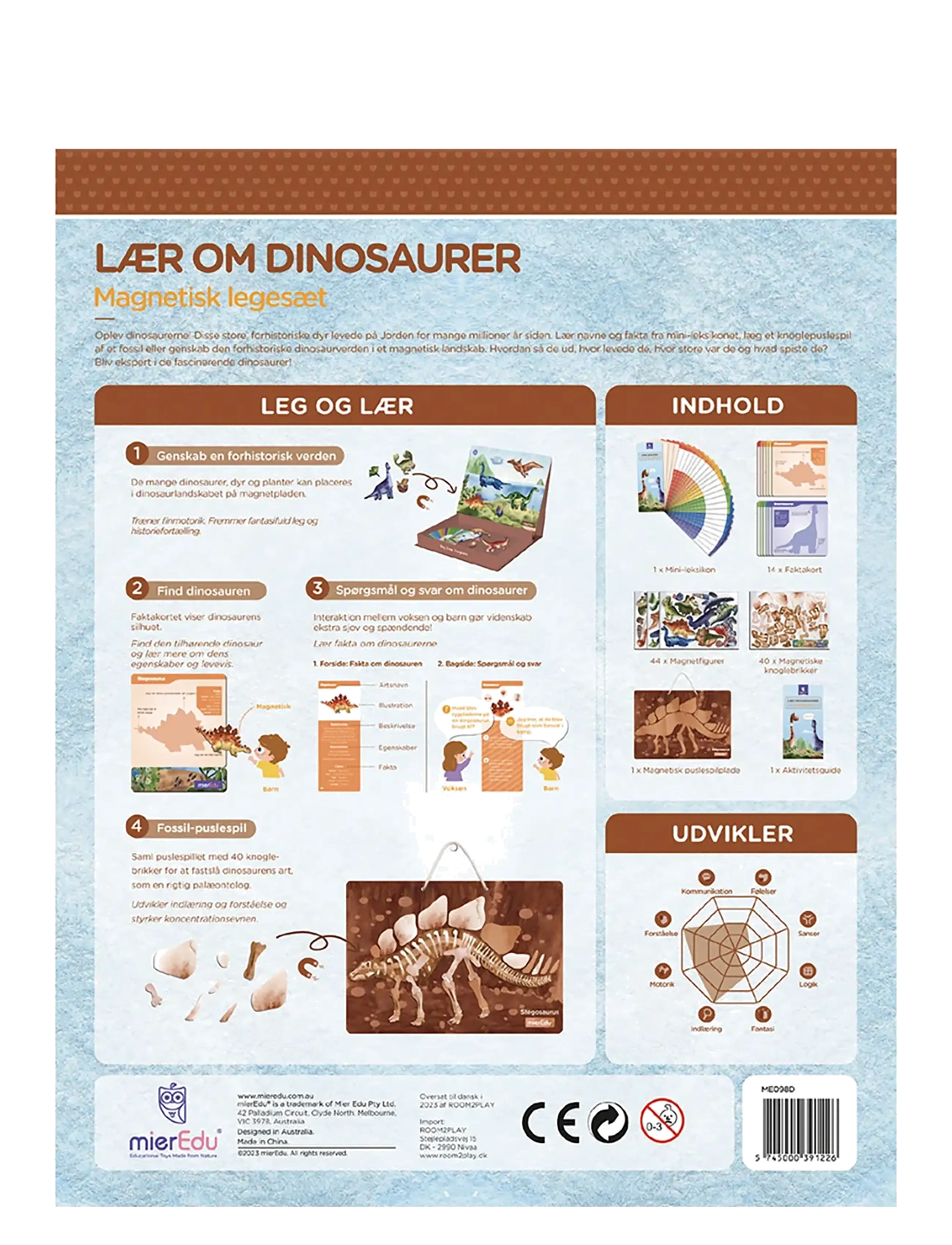 mierEdu - Magnetic Learning Box - All About Dinosaurs (Danish) - pedagogiska spel - multi - 3