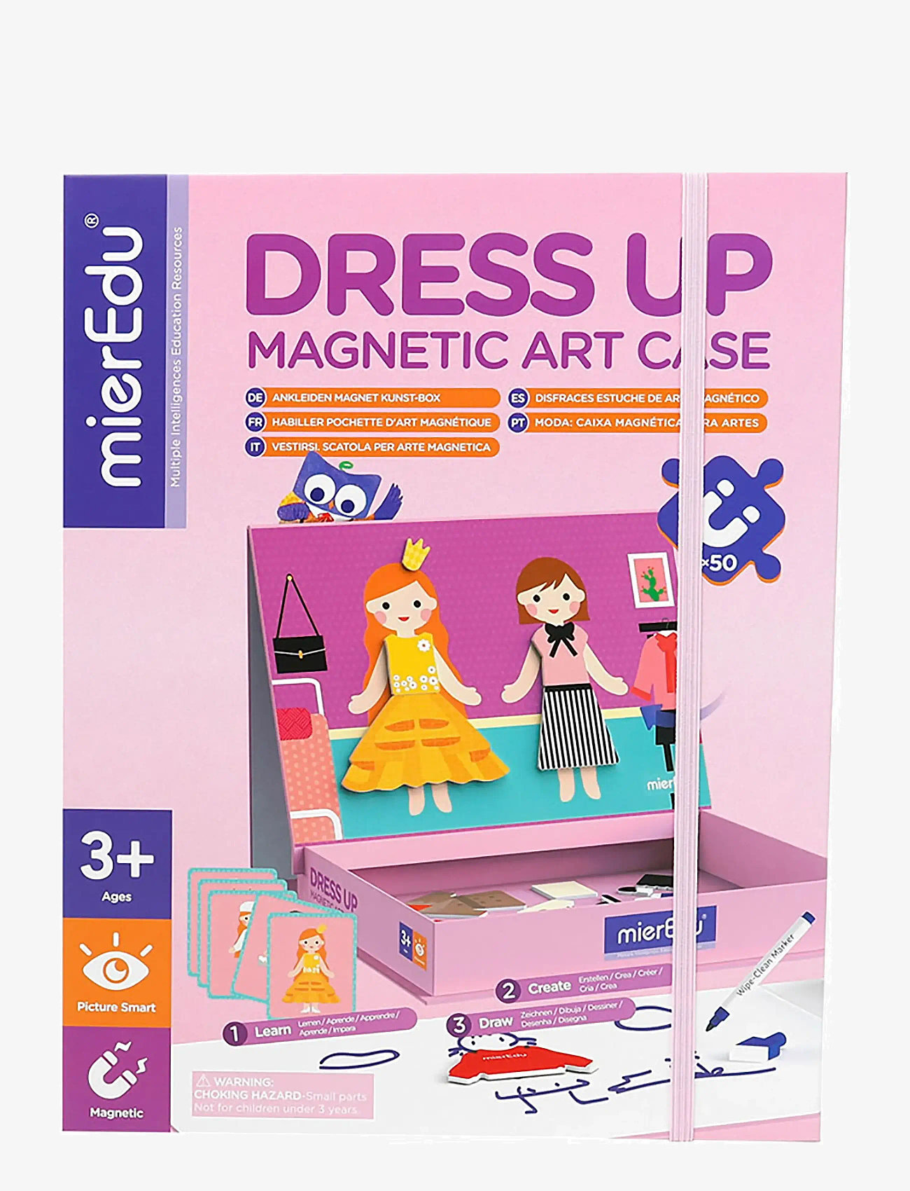 mierEdu - Magnetic Art Case - Dress Up - pædagogiske spil - pink - 0