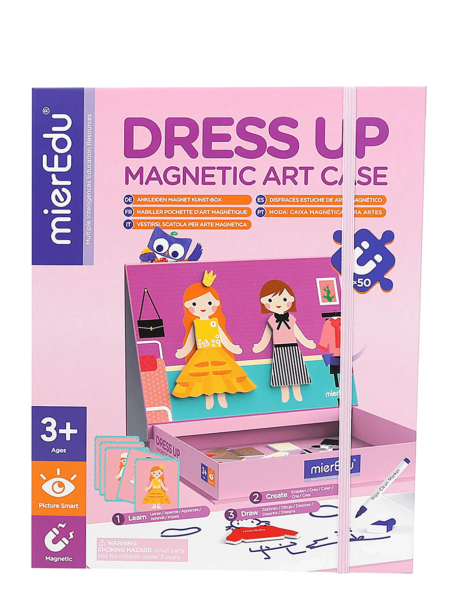 mierEdu - Magnetic Art Case - Dress Up - Õpetlikud mängud - pink - 0