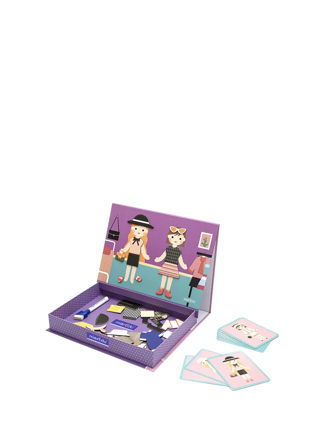 mierEdu - Magnetic Art Case - Dress Up - pædagogiske spil - pink - 1